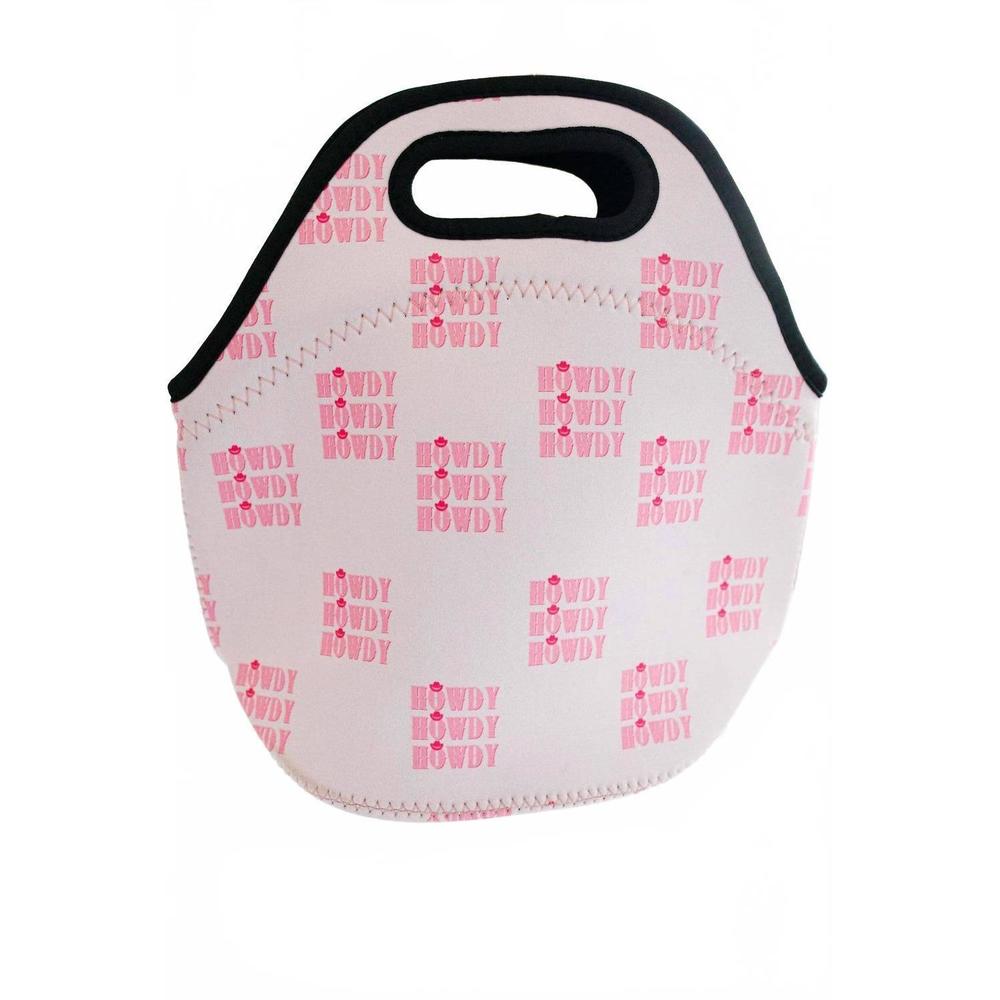 NEW THE FRONT PORCH LABEL women's howdy lunch tote bag in pink